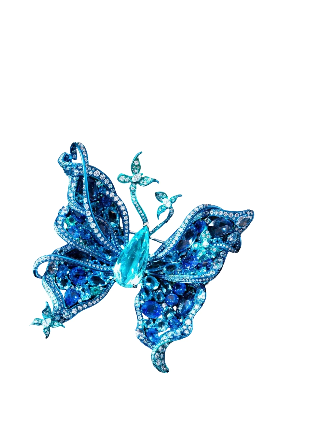 Paraíba Tourmaline and Multi-Gem Convertible Ring/Brooch detail image 2 · Vera Buy