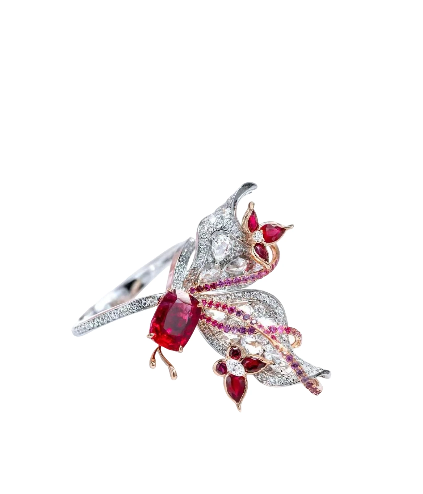 Unheated Burmese “Pigeon’s Blood” Ruby and Diamond Ring detail image 3 · Vera Buy