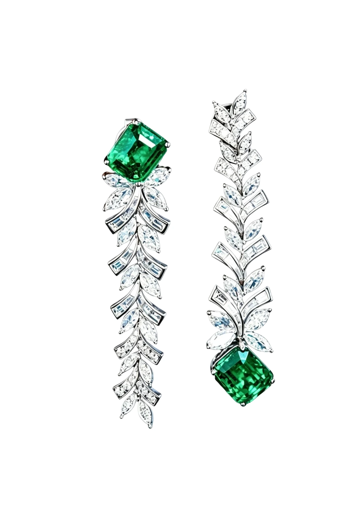 Convertible Emerald and Diamond Drop Earrings detail image 2 · Vera Buy