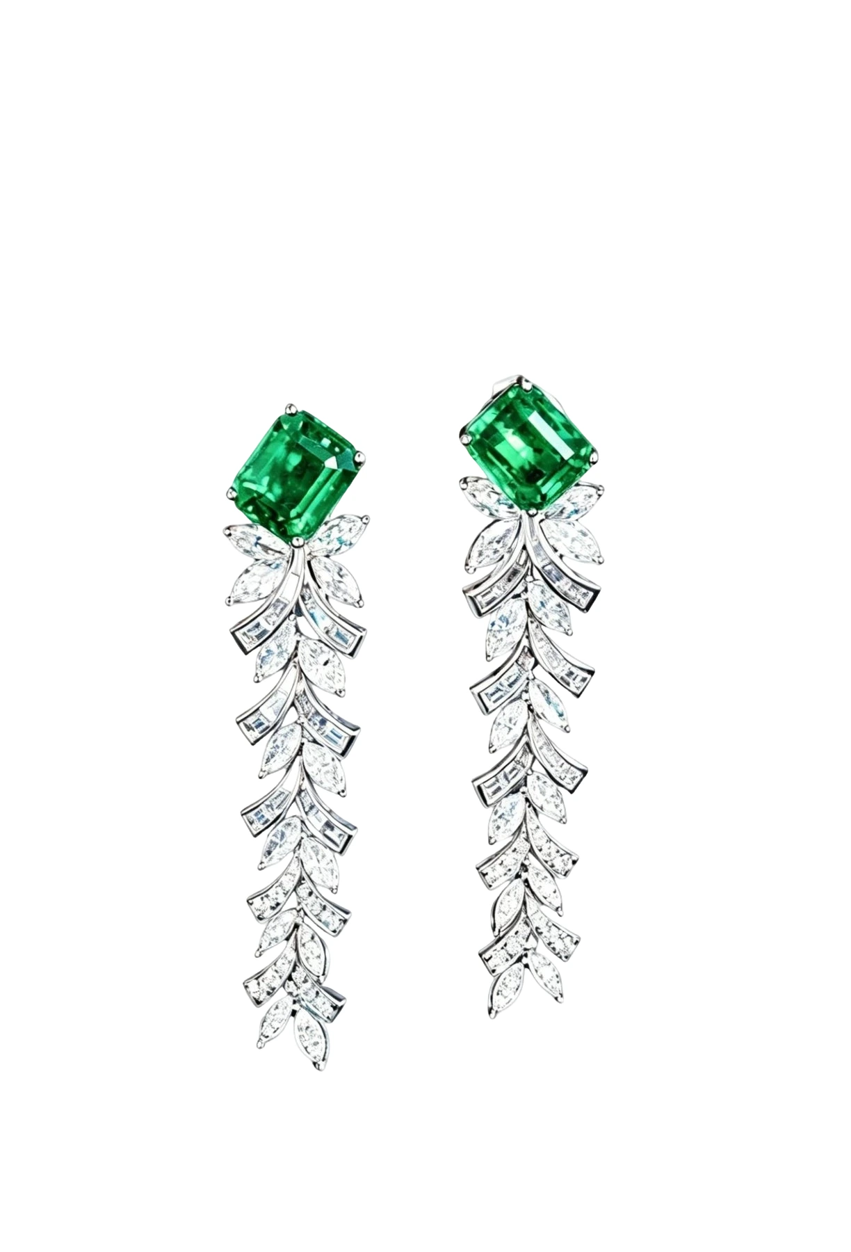 Convertible Emerald and Diamond Drop Earrings detail image 3 · Vera Buy