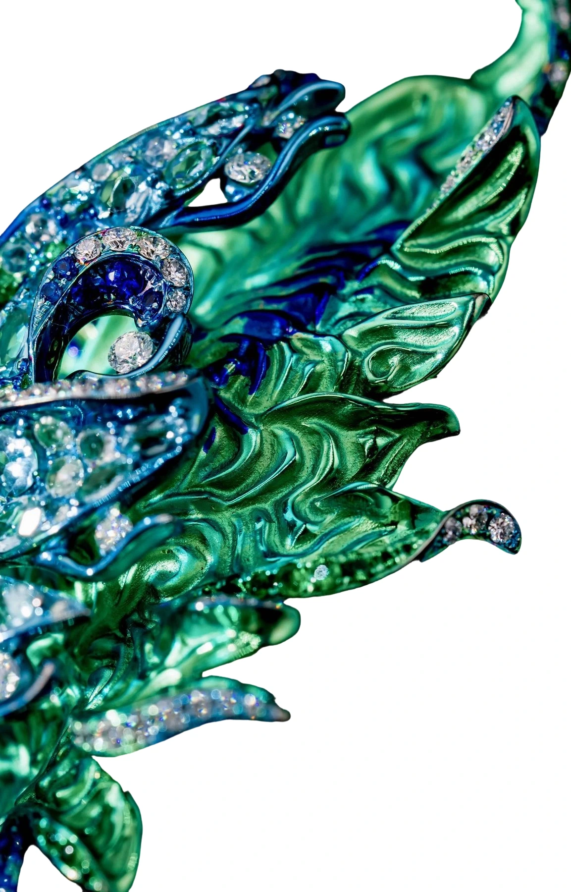 Titanium, Emerald and Multi-Gem Butterfly Brooch detail image 2 · Vera Buy