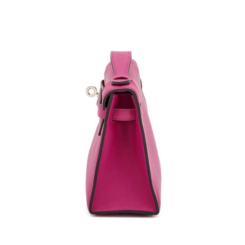 Hermès Mini Kelly I in Rose Pourpre Swift Leather detail image 4 · Vera Buy
