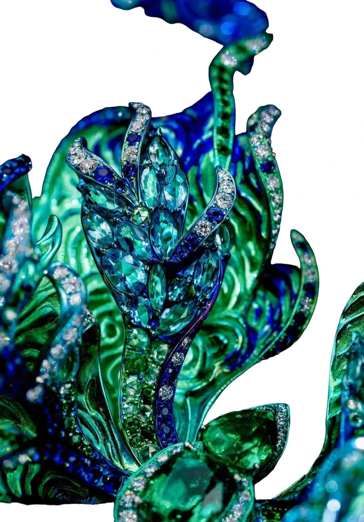 Titanium Butterfly Brooch with Emerald detail image 3 · Vera Buy