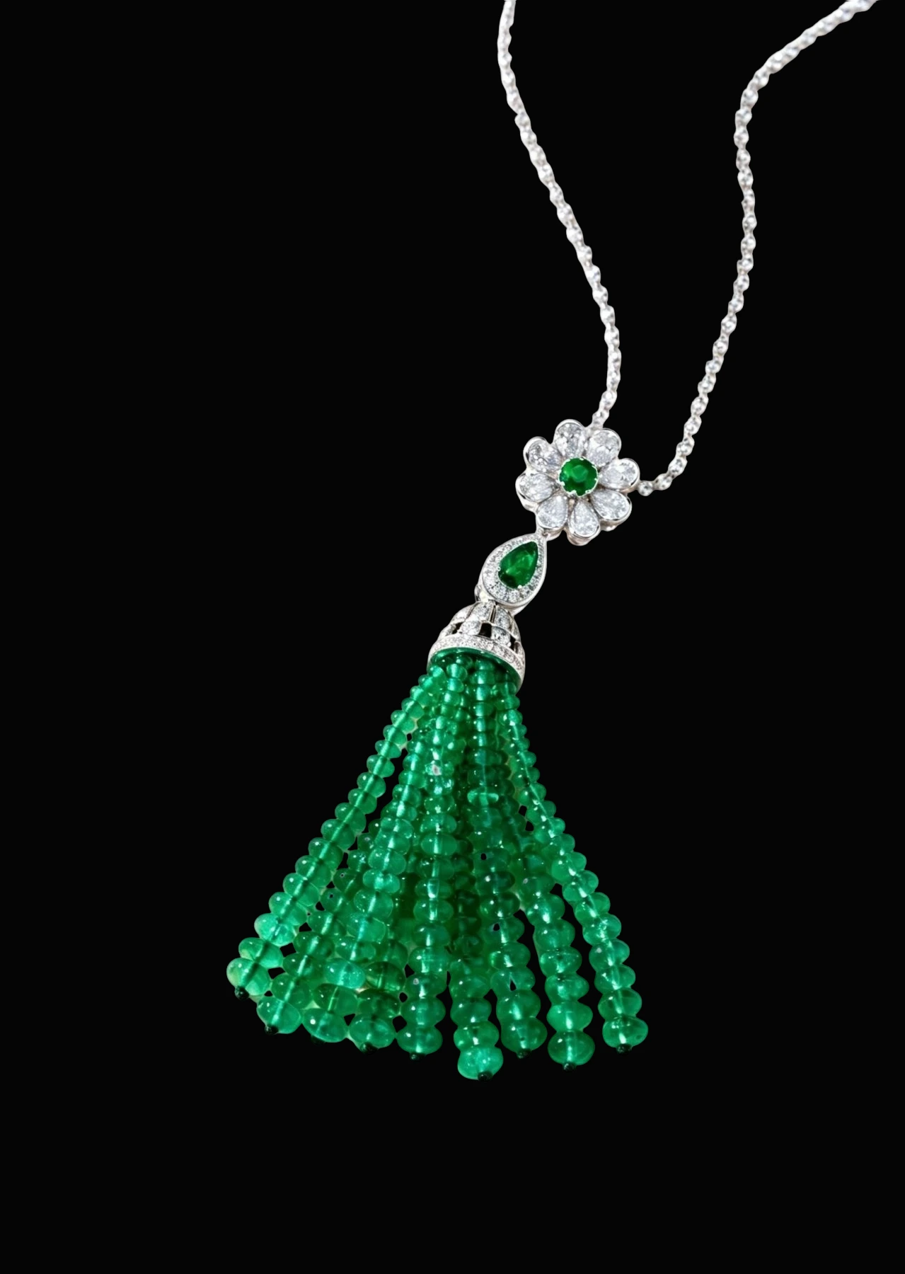 Emerald Fringe Necklace Set · Jewellery · Vera Buy
