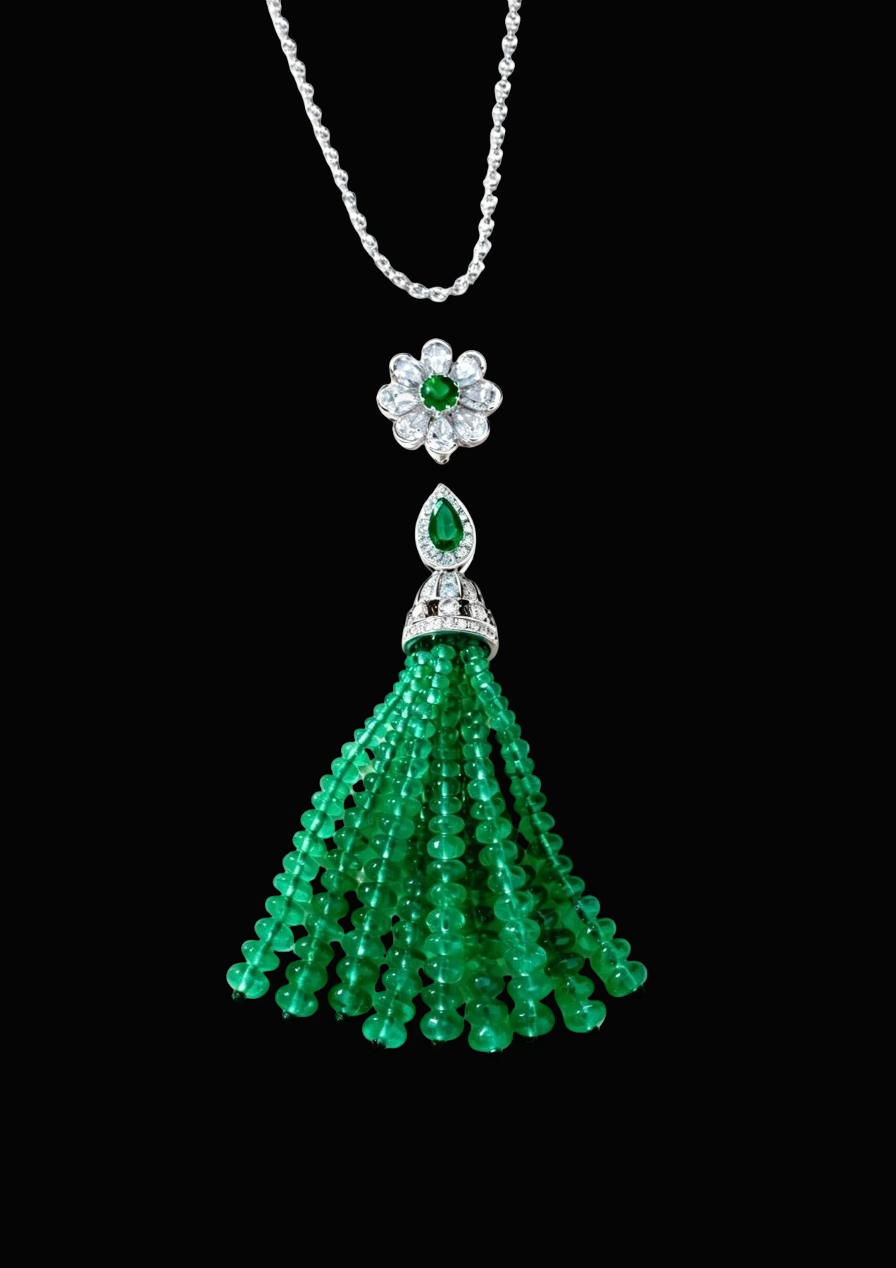 Emerald Fringe Necklace Set detail image 4 · Vera Buy