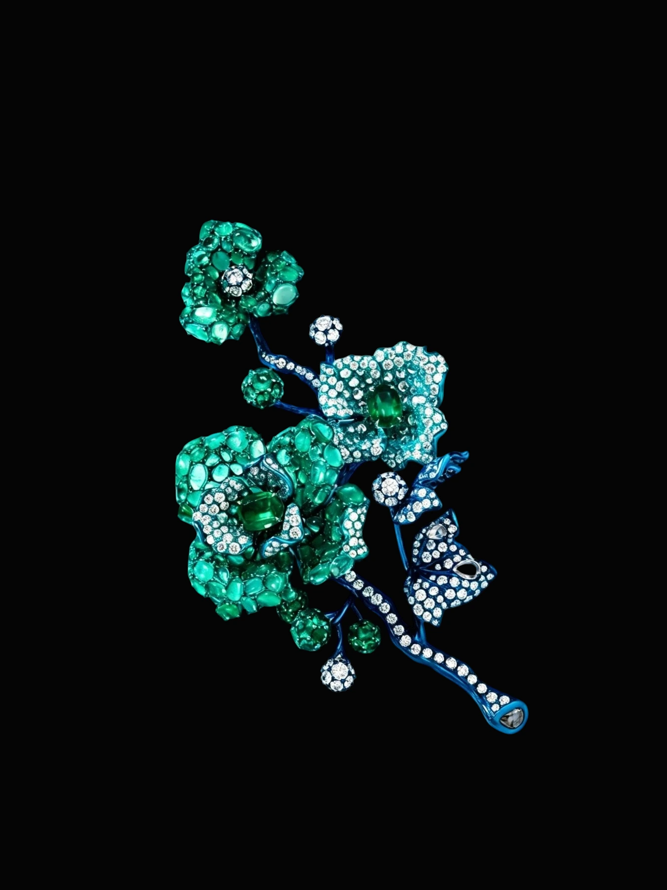 Artistic Emerald Floral Brooch detail image 3 · Vera Buy