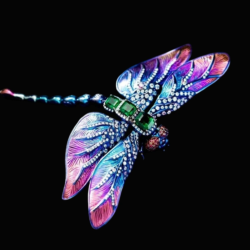 Emerald Dragonfly Brooch detail image 3 · Vera Buy