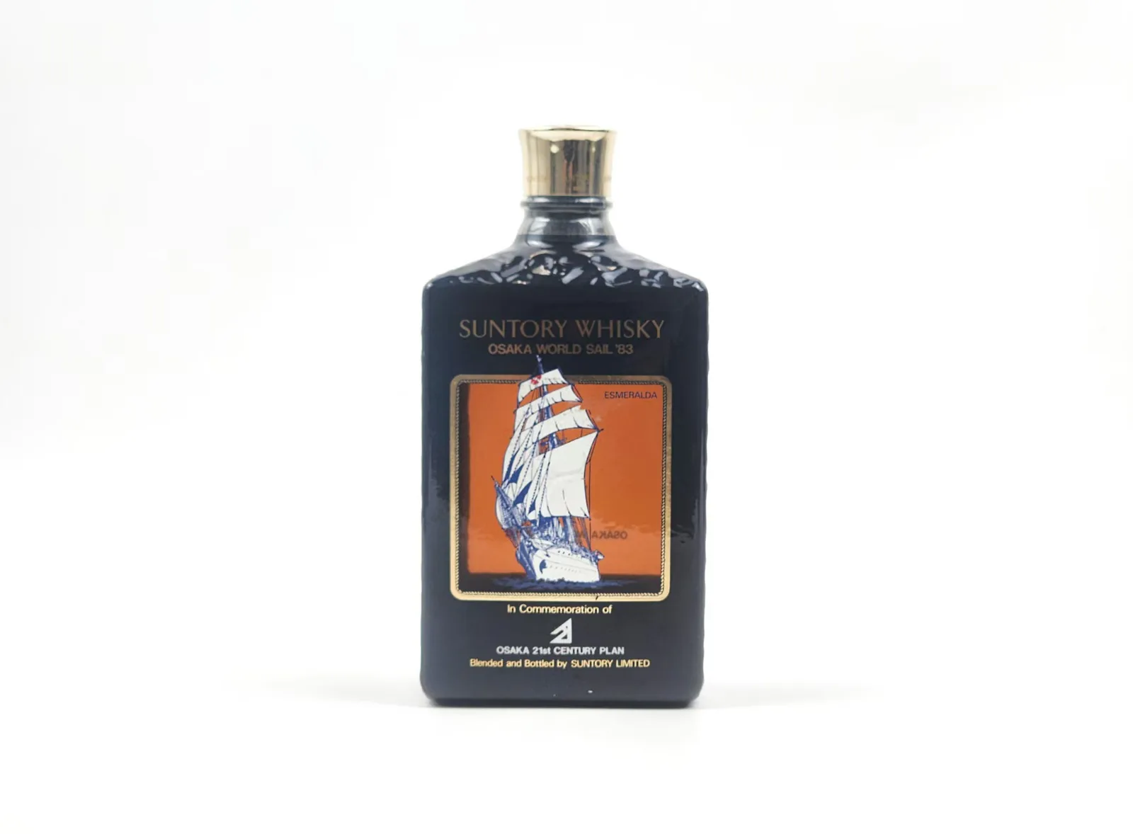 1983 Suntory Double Lion Label Ocean Expo Commemorative Blue Glass Bottle Whisky detail image 8 · Vera Buy