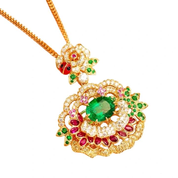 Garden Emerald Pendant Necklace · Jewellery · Vera Buy