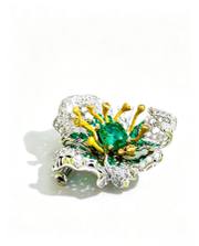 Emerald Floral Pendant-Brooch, Convertible Design detail image 1 · Vera Buy
