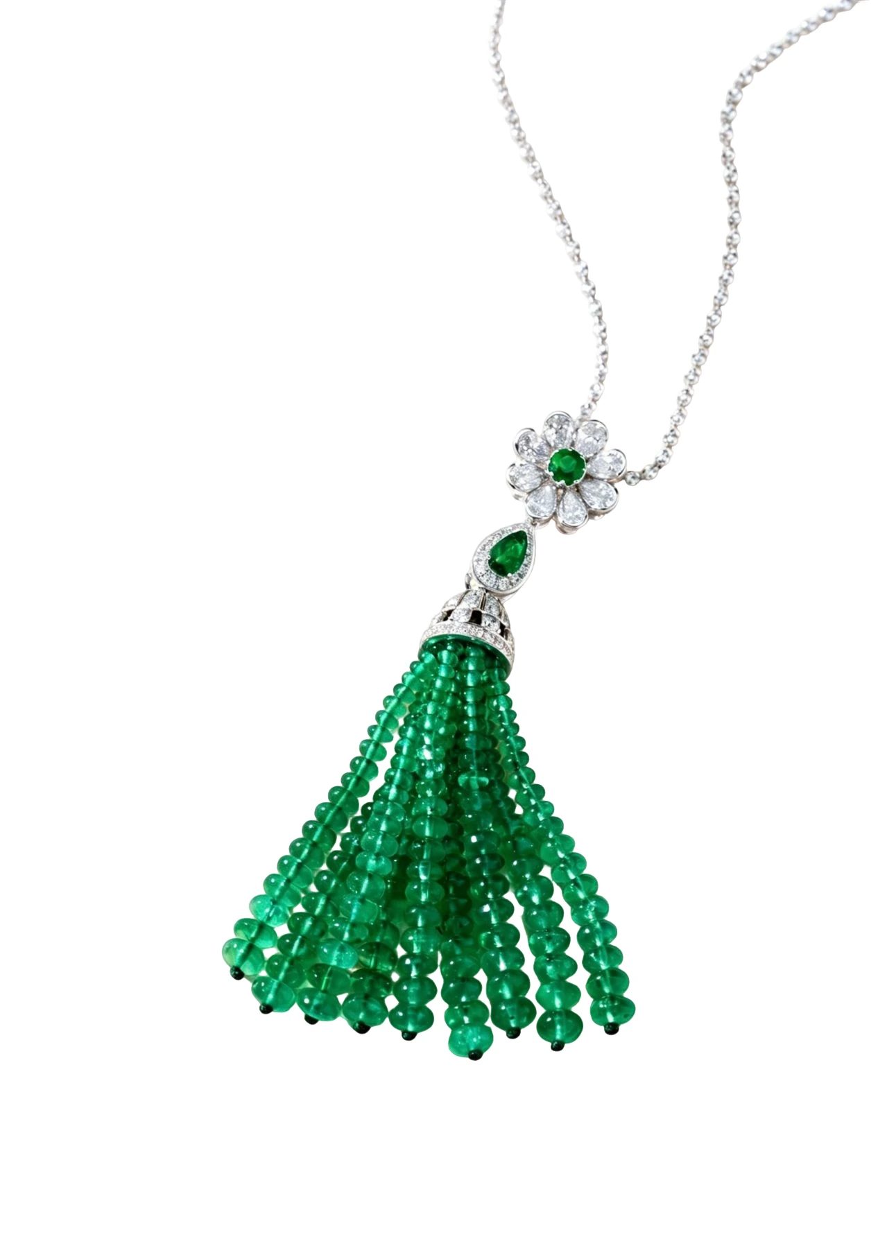 Emerald Fringe Necklace Set · Jewellery · Vera Buy