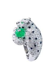 Emerald Pumpkin Bead Leopard Ring detail image 3 · Vera Buy