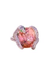 Cherry Blossom Pink Tourmaline Serpent Ring detail image 1 · Vera Buy