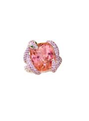 Cherry Blossom Pink Tourmaline Serpent Ring detail image 4 · Vera Buy