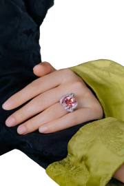 Cherry Blossom Pink Tourmaline Serpent Ring detail image 5 · Vera Buy