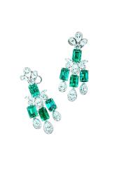 ANAISHA JEWELS Floral Emerald and Diamond Stud Earrings detail image 1 · Vera Buy