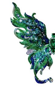 Emerald-Centred Butterfly Brooch in Titanium detail image 2 · Vera Buy