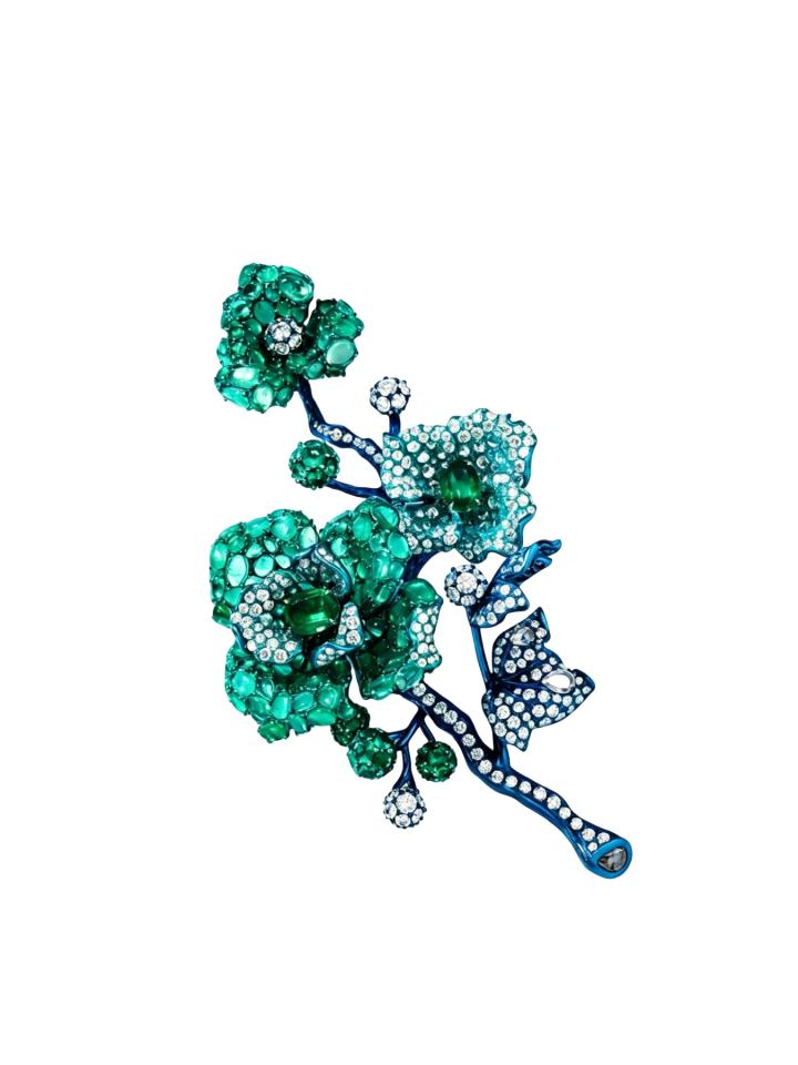 Artistic Emerald Floral Brooch · Jewellery · Vera Buy