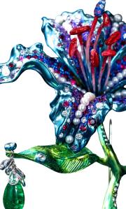 Emerald Flower Brooch detail image 2 · Vera Buy
