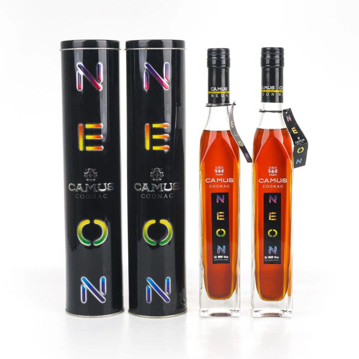 80s Camus 'Neon' Crystal Decanter Cognac, 2-Bottle Set · Fine Wine · Vera Buy